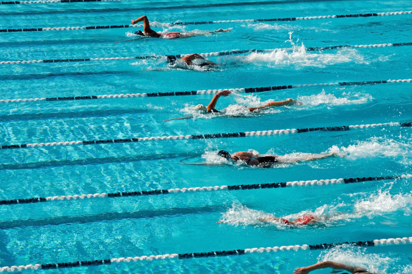 swimmers racing