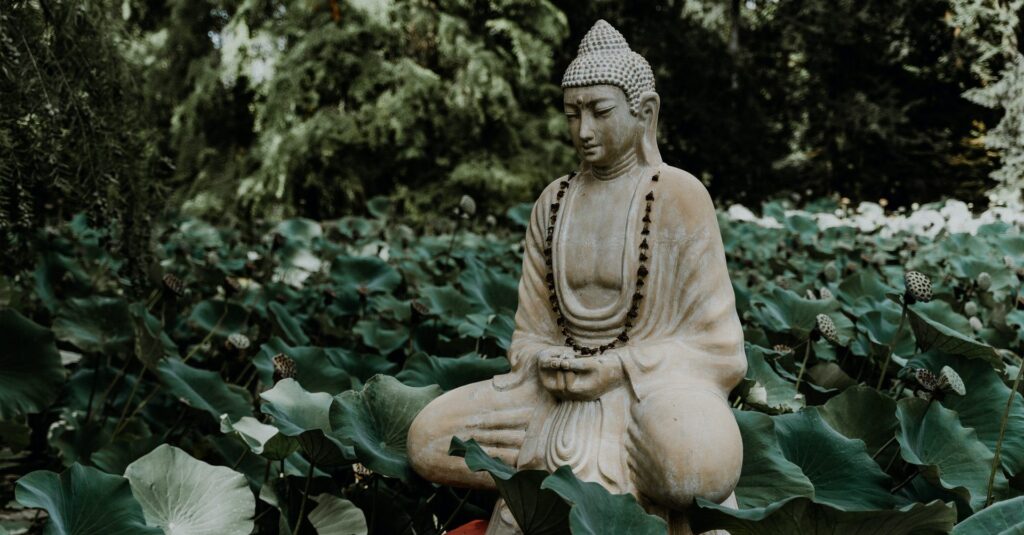 buddha in tranquil garden